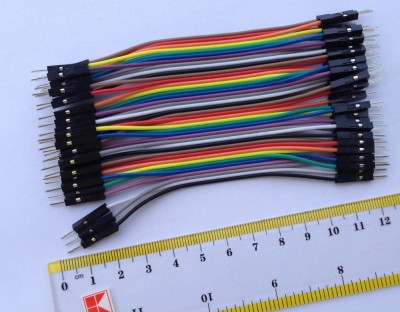 10 cabluri de 10cm dupont TATA-TATA (male-male) Arduino cablu breadboard (c.082) foto