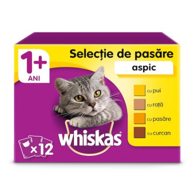 Hrana umeda pentru pisici Whiskas Multipack selectii Pasare 12x100g foto