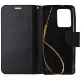 Husa tip carte cu stand Fancy Book auriu cu negru pentru Xiaomi 11T, 11T Pro