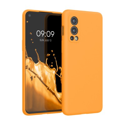 Husa kwmobile pentru OnePlus Nord 2 5G, Silicon, Portocaliu, 56070.191 foto