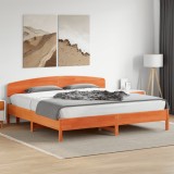 VidaXL Cadru de pat fără saltea, maro ceruit 180x200 cm lemn masiv pin