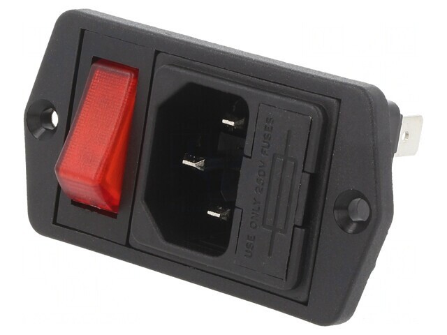Conector Alimentare AC Soclu Tată 10A 250VAC IEC 60320