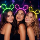 Bentiță cu urechi de iepure fosforescente, 3 buc, multicolor, CMCLASS