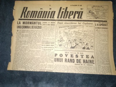 ZIAR ROMANIA LIBERA 12 IANUARIE 1945 foto