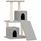 Cumpara ieftin Ansamblu de pisici, stalpi din funie sisal, gri deschis, 82 cm