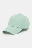 Peak Performance șapcă de baseball din bumbac culoarea verde, neted