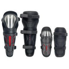 Set genunchiere si cotiere de protectie intarite pentru motocicleta negru