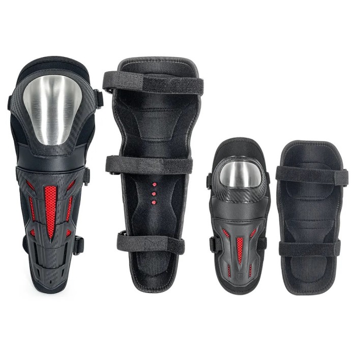 Set genunchiere si cotiere de protectie intarite pentru motocicleta negru