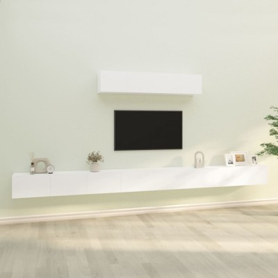 vidaXL Set dulap TV, 6 piese, alb, lemn prelucrat foto
