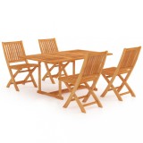 Set mobilier de gradina, 5 piese, lemn masiv de tec