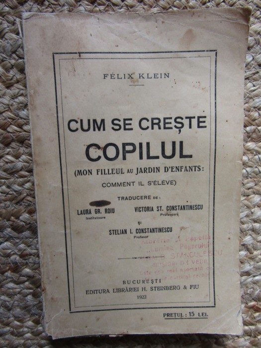 Felix Klein - Cum se instruieste copilul 1922