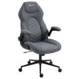 Cumpara ieftin Scaun de birou ergonomic Vinsetto cu &icirc;nălțime reglabilă și cotiere rabatabile, scaun &icirc;nclinabil cu 5 roți, 65,5x69,5x112-122cm, gri &icirc;nchis | Aosom RO