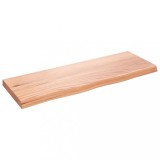 Cumpara ieftin Blat de baie, maro deschis, 80x30x(2-4) cm, lemn masiv tratat