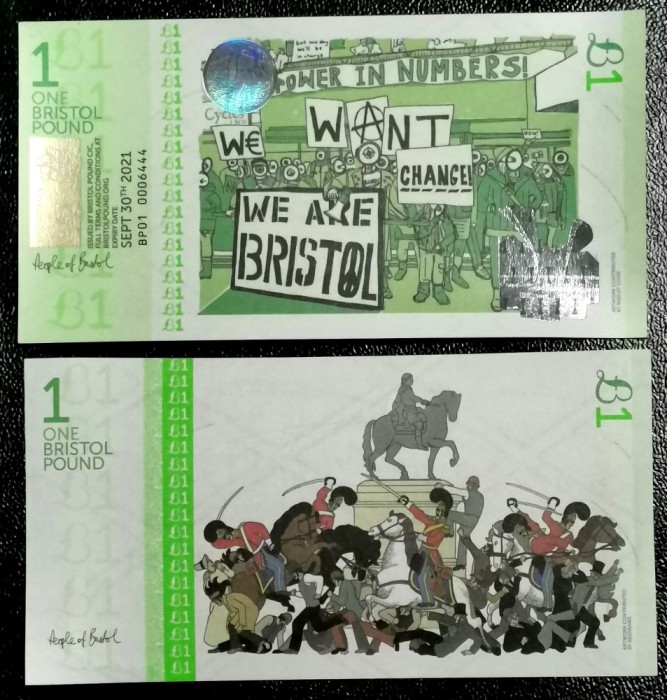SV * Marea Britanie / UK ONE BRISTOL POUND 2018 - 2021 * UNC * Seria 0006444 !
