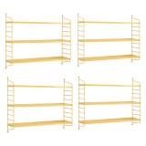 Set 4 buc raft perete Str&auml;ngn&auml;s 50x60x15cm otel galben [en.casa] HausGarden Leisure