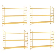 Set 4 buc raft perete Str&amp;auml;ngn&amp;auml;s 50x60x15cm otel galben [en.casa] HausGarden Leisure foto