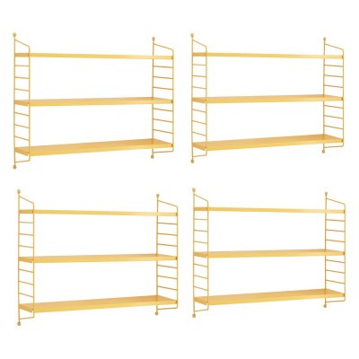 Set 4 buc raft perete Str&amp;auml;ngn&amp;auml;s 50x60x15cm otel galben [en.casa] HausGarden Leisure foto