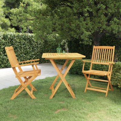 Gossi set mobilier gradina pliabil, 3 piese, lemn masiv acacia foto