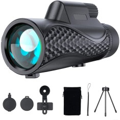 Monoclu Telescop 12x50 pentru Smartphone, Vedere de Zi si Nocturna, Waterproof
