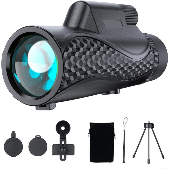 Monoclu Telescop 12x50 pentru Smartphone, Vedere de Zi si Nocturna, Waterproof