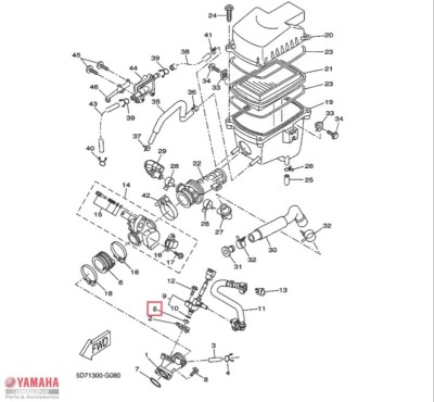 Garnitura prindere injector originala Yamaha WR 125 R (09-11) - WR 125 X (09-11) - YZF-R 125 (09-13) 4T LC 125cc foto