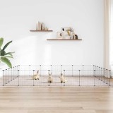 vidaXL Cușcă animale de companie cu ușă 28 panouri negru 35x35 cm oțel 3114020
