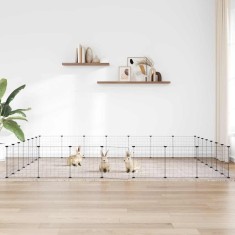 vidaXL Cușcă animale de companie cu ușă 28 panouri negru 35x35 cm oțel 3114020