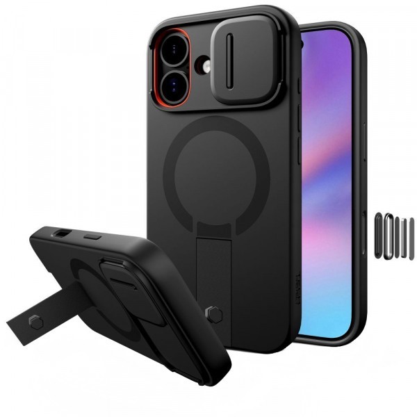 Husa MagSafe pentru Apple iPhone 17, Tech-Protect, Kevlar Aura, Neagra