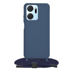 Husa cu snur Honor X7a Techsuit Crossbody Lanyard, albastru foto