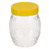 Recipient Plastic Miere, Model Celular, Capac Galben, Capacitate 0.7L