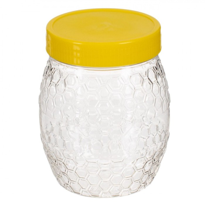 Recipient Plastic Miere, Model Celular, Capac Galben, Capacitate 0.7L