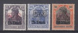 ROMANIA 1917 POSTA GERMANA SUPRATIPAR MVIR CU LITERE LATINE IN CHENAR SERIE GUMA ORIGINALA SARNIERA