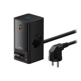 Incarcator Retea Baseus PowerCombo 65W 4 Porturi Quick Charge Negru