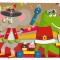 Set party cu ciocan si cuie Lena, pentru copii, 38 piese din lemn, 16 forme imprimate si accesorii