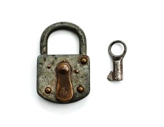 lacat vechi BURG vechi anii &#039;50 functional cu cheie Germania metal