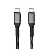 Cablu de &icirc;ncărcare rapidă USB-C la USB-C, 1.5m, 60W PD, Nailon &icirc;mpletit, CMCLASS