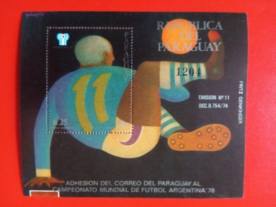PARAGUAY, FOTBAL - COLIȚĂ MNH foto