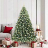 VidaXL Brad de Crăciun artificial cu 300 LED Verde 180 cm PE și PVC 3397852