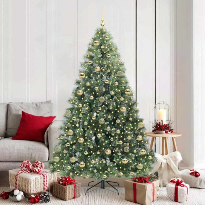 vidaXL Brad de Crăciun artificial cu 300 LED Verde 180 cm PE și PVC 3397852