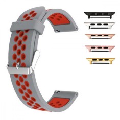 Curea silicon, compatibila Apple Watch 9|8|7|6|5|4|3|2|1 Series, 41mm|40mm|38mm, Gray Ruby