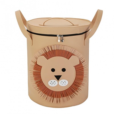 Cutie de depozitare 2in1, flippy, impermeabila, covor pentru jucarii si lego 150cm, capacitate mare, cu manere, cu sfori, inaltime 40cm, model leu, ma foto
