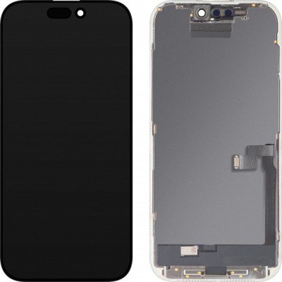 Display cu Touchscreen MP compatibil cu Apple iPhone 16 Pro, cu Rama, Versiune OLED FHD IC Movable, Negru foto
