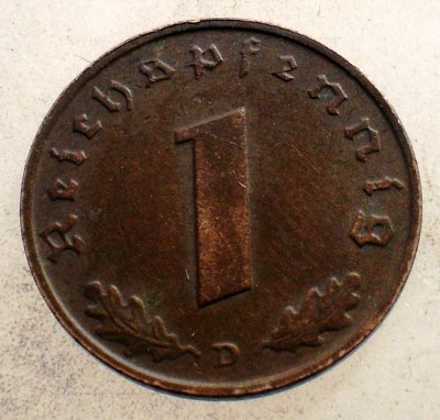 2.532 GERMANIA WWII 1 REICHSPFENNIG 1939 D foto