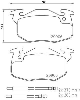 Placute frana Citroen Ax (Za-), C15 (Vd-), Zx (N2); Peugeot 106 (1a, 1c), 306 (7b, N3, N5), 405 (15e / 4E) SRLine parte montare : Punte fata foto