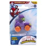 SPIDEY SI PRIETENII LUI UIMITORI MARVEL SUPER ROLLERS SET FIGURINA GREEN GOBLIN CU VEHICUL 5.5CM