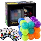 Set Cub Magnetic Fidget Toy + Carti, Joc Indemanare, Baieti/Fete/Adulti, 3+ Ani, Multicolor, Joc Logica, Creativitate