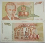 Iugoslavia 1993 - 5000 dinara, circulata