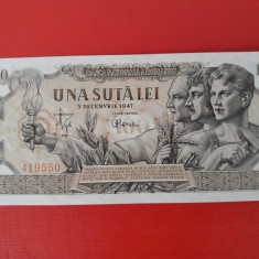 Bancnota 100 lei 5 Decembrie 1947 - filigran RPR - UNC