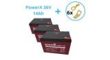 Pachet Acumulator Bicicletă Electrică PowerX 36V 14Ah (2HR) 6-DZF-14L 6-DZM-14