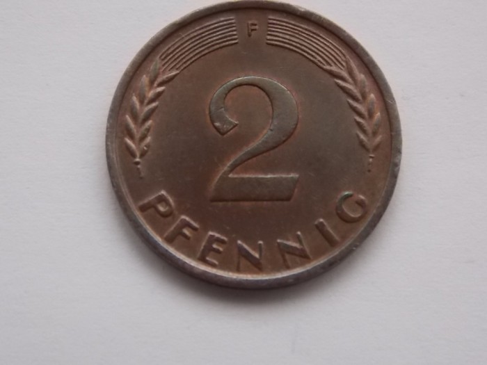 2 PFENNIG 1959-F GERMANIA-nonmagnetic